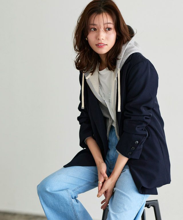 綿100％Wジップフード付きスウェットパーカー【スピード配送】