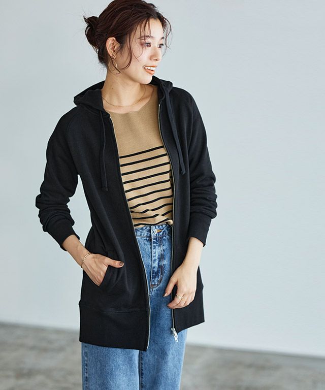 スウェット素材Wジップロング丈パーカー【スピード配送】 | 【公式