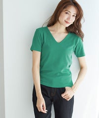 ネックが選べる半袖テレコリブカットソー