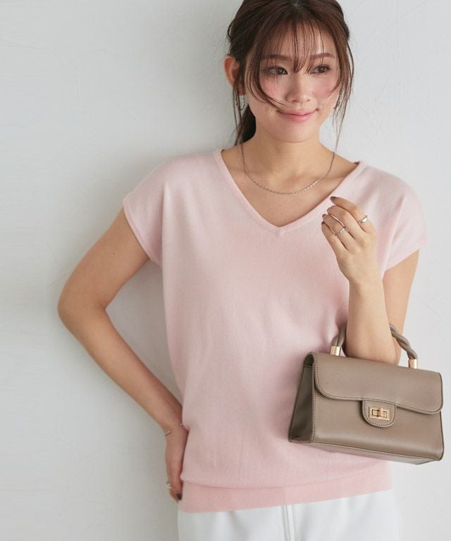 166cm / ライトピンク / Vネック / M