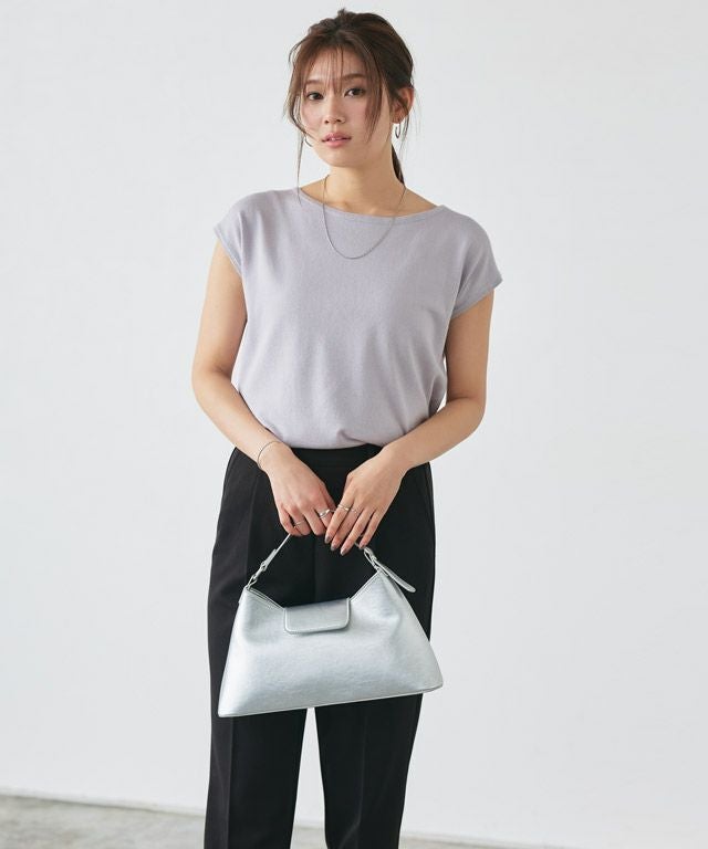 166cm / アイスラベンダーグレー / クルーネック / M