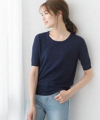 シルクタッチ半袖ニット