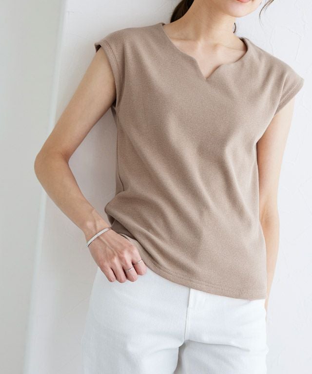 165cm / ライトベージュ / キーネック / M