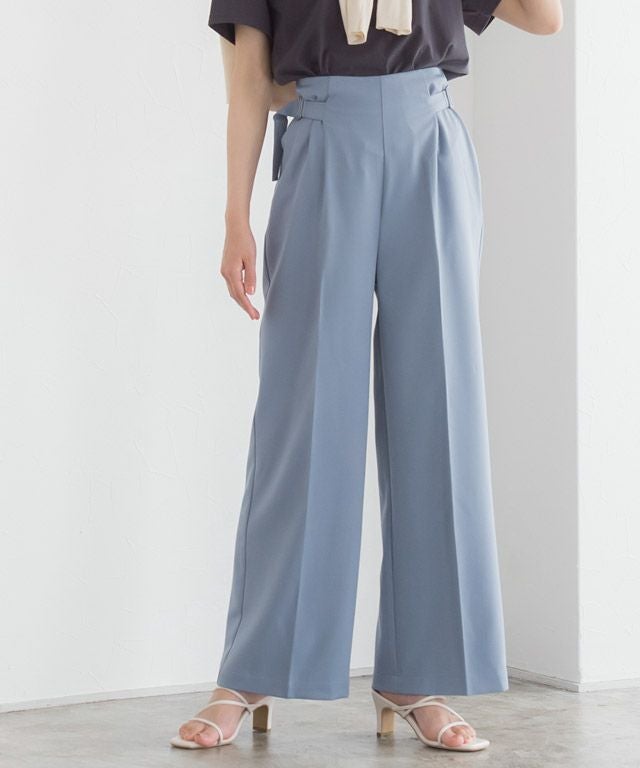 サイドベルトハイウエストパンツ