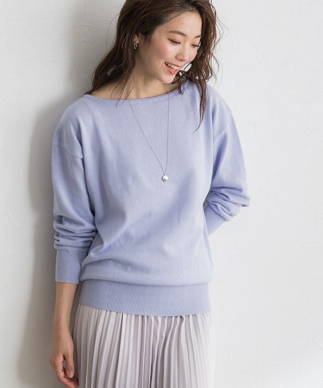 ネックが選べる綿100％ニット