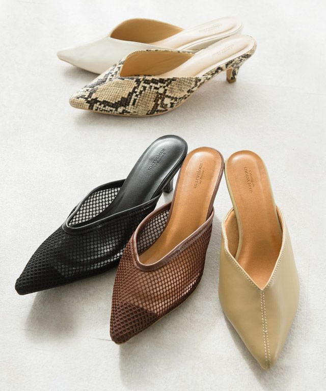 Velour Pointed Mule ミュール　パンプス アウトレットSALE！】Vカットミュール | 【公式】Pierrot（ピエロ