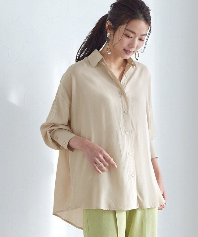 マットサテンオーバーサイズシャツ