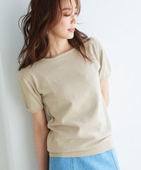 ネックが選べる綿100％半袖ニット