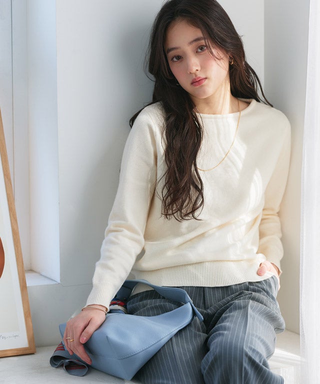 160cm / アイボリー / ボートネック / M