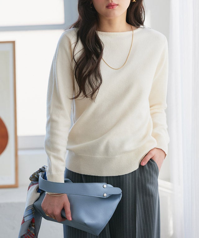 160cm / アイボリー / ボートネック / M