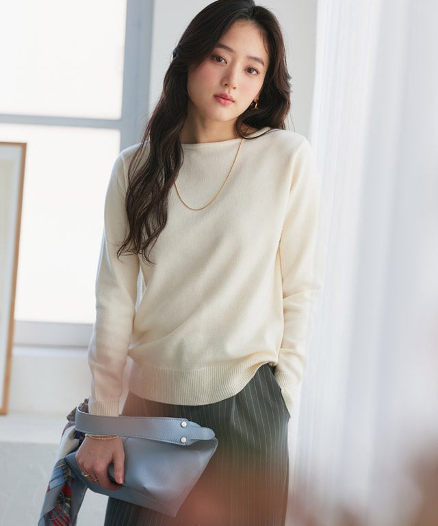 160cm / アイボリー / ボートネック / M