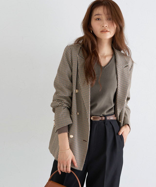 166cm / モカ / Vネック / M