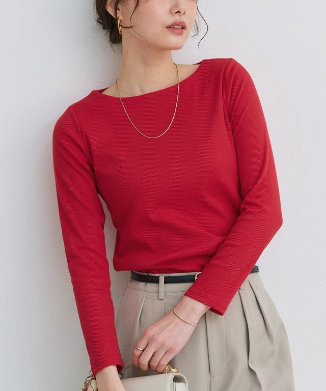 167cm / ピュアレッド / ボートネック / M