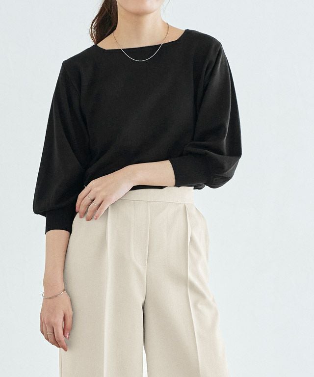 163cm / ブラック / スクエアネック / M