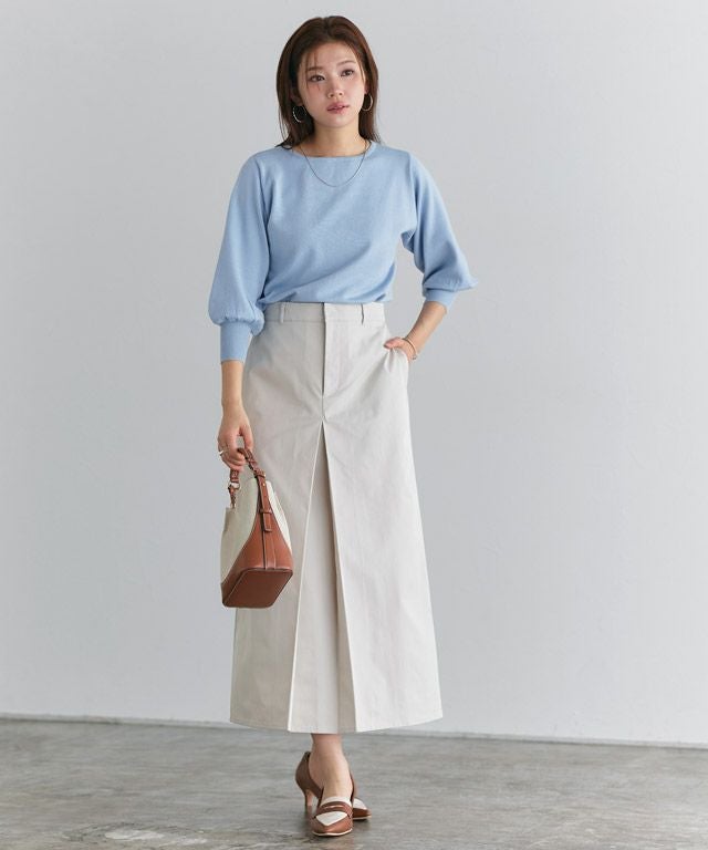 166cm / ライトブルー / ボートネック / M