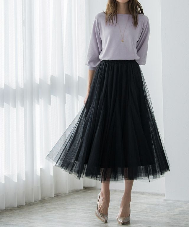 165cm / アイスラベンダーグレー / ボートネック / M