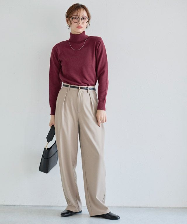 プレミアムカシミヤタッチタートルニット 【Pierrot】◇送料無料