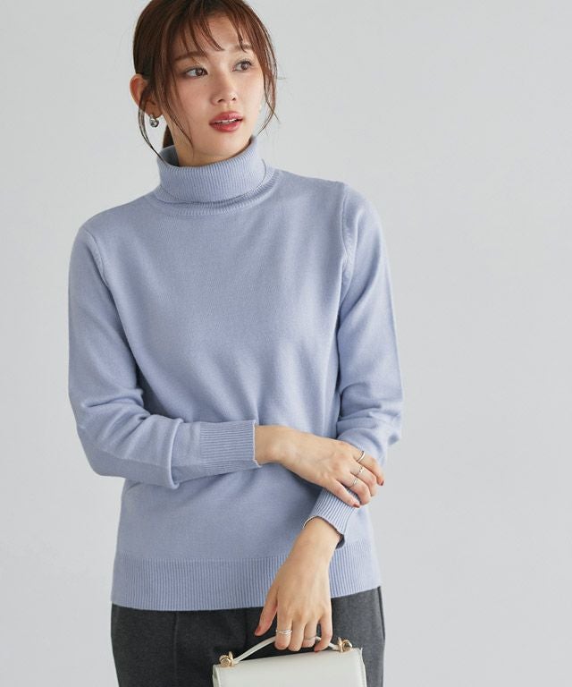 プレミアムカシミヤタッチタートルニット 【Pierrot】◇送料無料