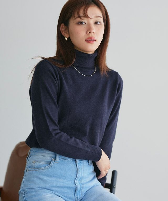 プレミアムカシミヤタッチタートルニット 【Pierrot】◇送料無料