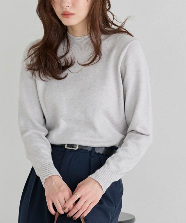 プレミアムカシミヤタッチハイネックニット 【Pierrot】◇送料無料