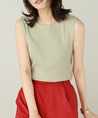 ウォッシャブルノースリーブリブニット