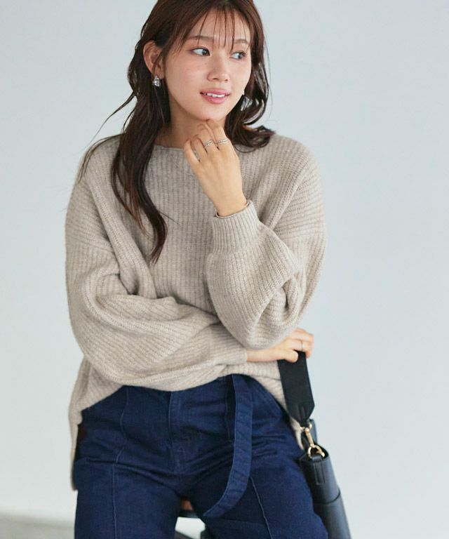 選べるふんわりウォッシャブルボリューム袖ニット【スピード配送