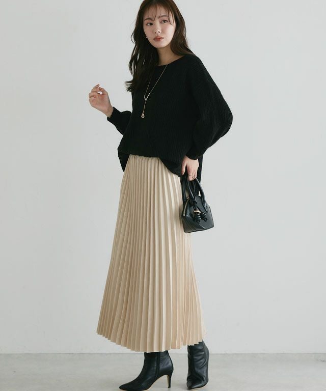 167cm / ブラック / ボートネック / M