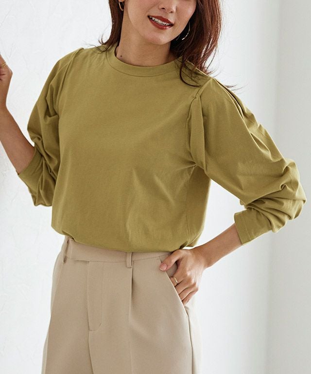 コットンタックスリーブカットソー