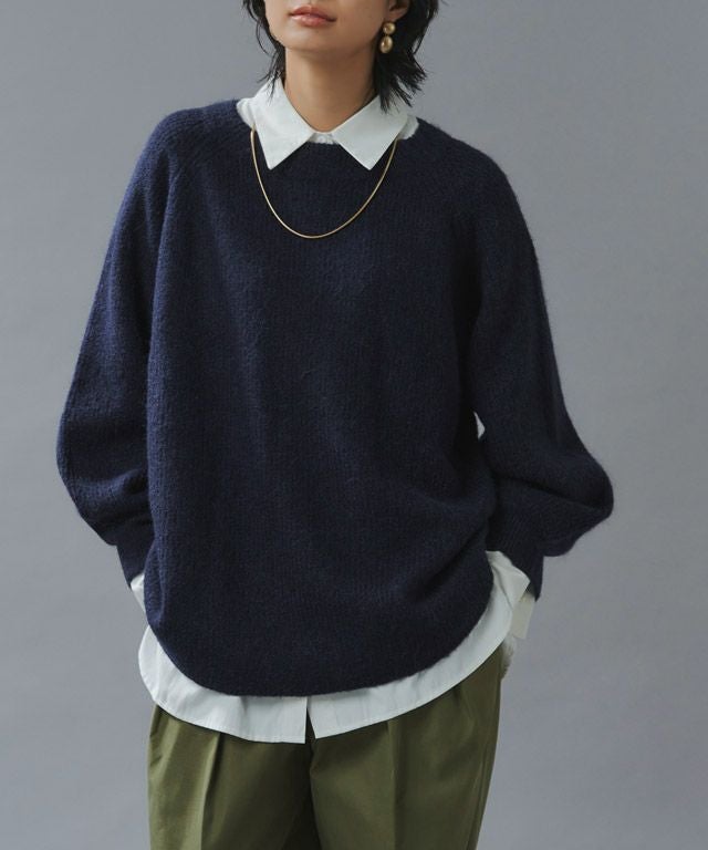 みんねん アパルトモン 指ぬきボートネック ニット ネイビー 新品未使用☆リブボートネックニット 指ぬき 【公式通販】