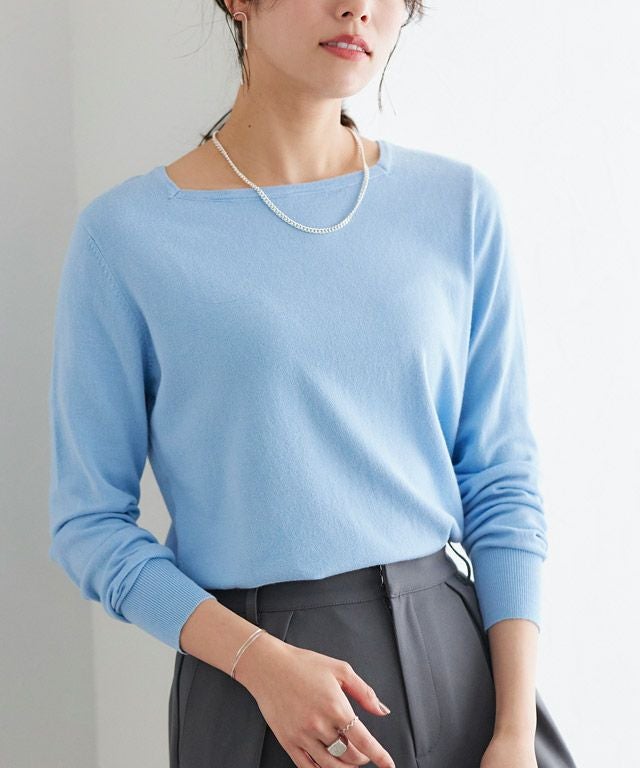 167cm / ライトブルー / スクエアネック / M
