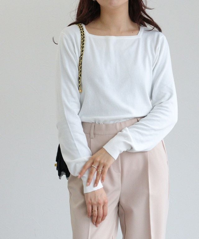 157cm / オフホワイト / スクエアネック / M