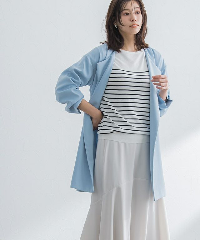 167cm / オフホワイト×ブラック / ボートネック / M