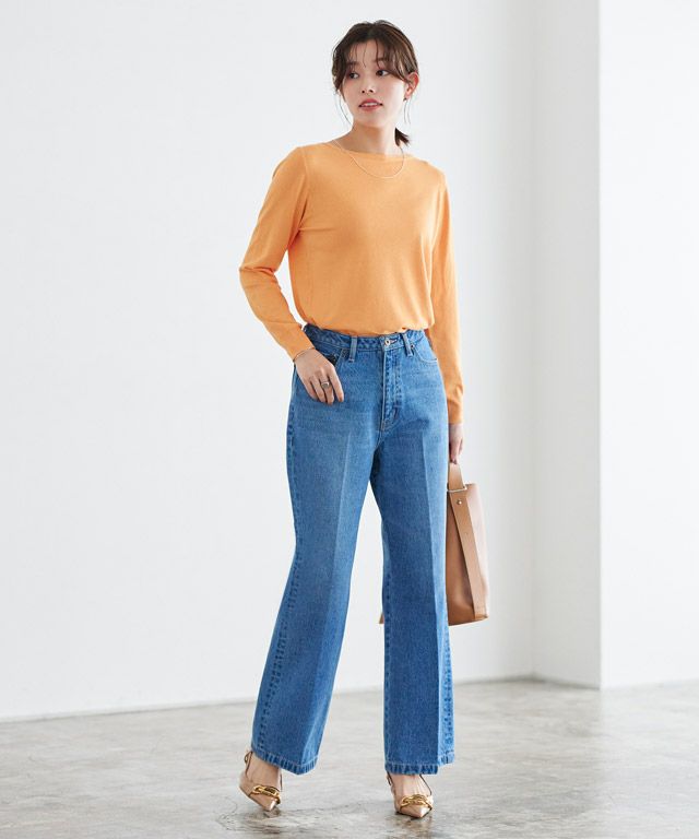 167cm / オレンジ / ボートネック / M