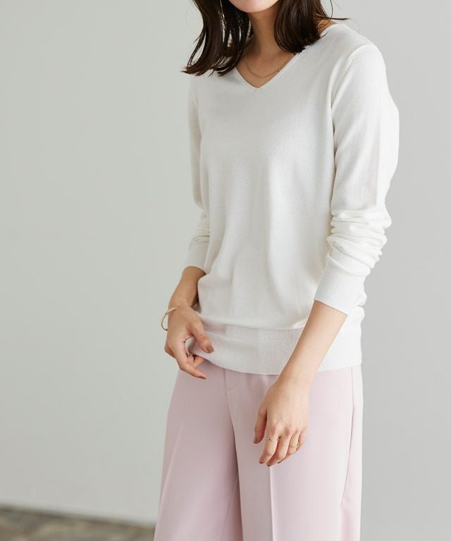 167cm / オフホワイト / Vネック / M