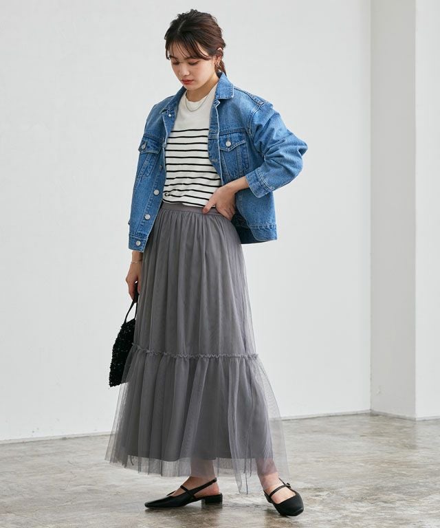 163cm / オフホワイト×ブラック / クルーネック / M