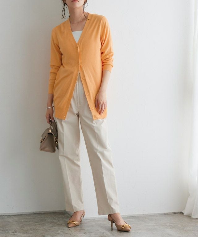 167cm / オレンジ / ロング丈 / Vネック / M