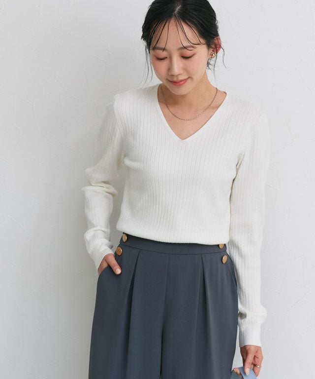 162cm / オフホワイト / Vネック / M
