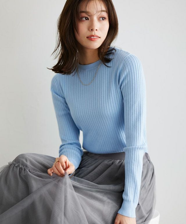 167cm / ライトブルー / クルーネック / M