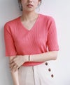 167cm / コーラル / Vネック / M