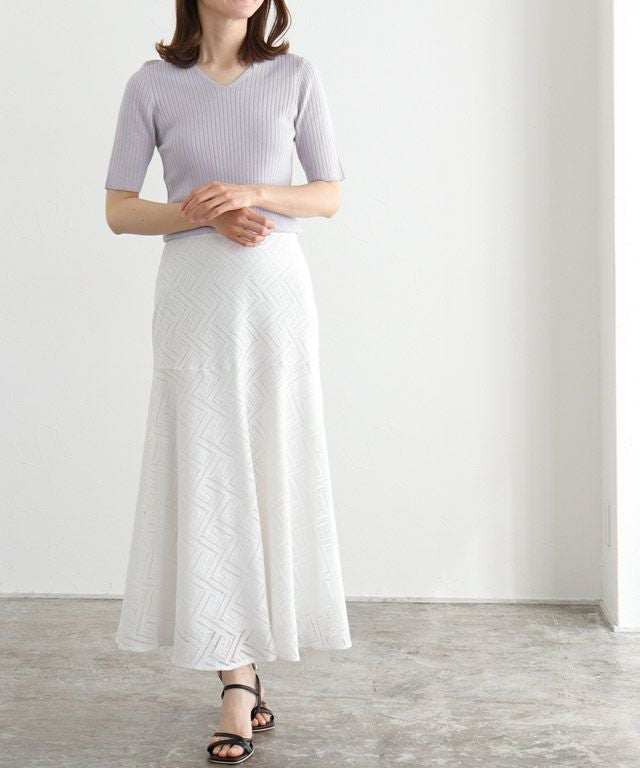 163cm /アイスラベンダーグレー / Vネック / M