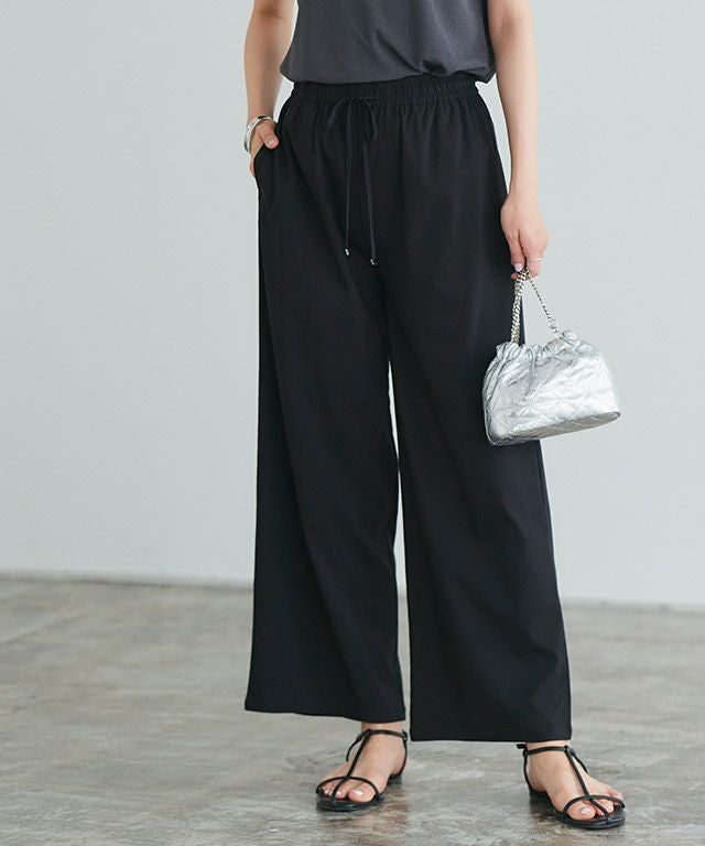 ストレッチツイルワイドパンツ 【Pierrot】【スピード配送】