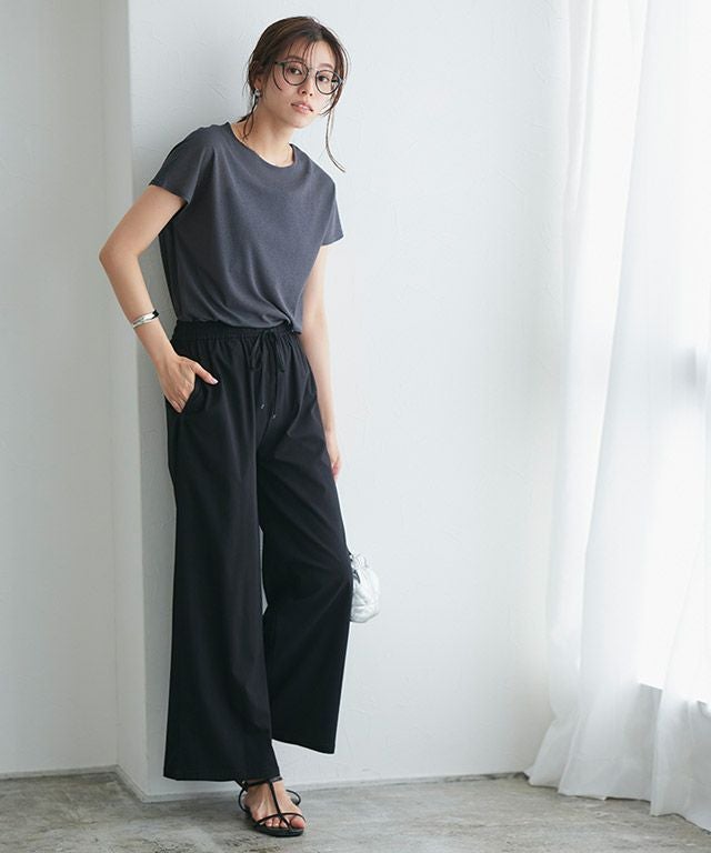 ストレッチツイルワイドパンツ 【Pierrot】【スピード配送】