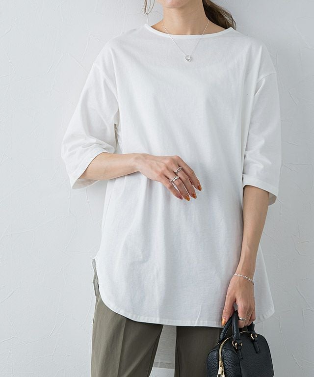 サイドスリットチュニックTシャツ