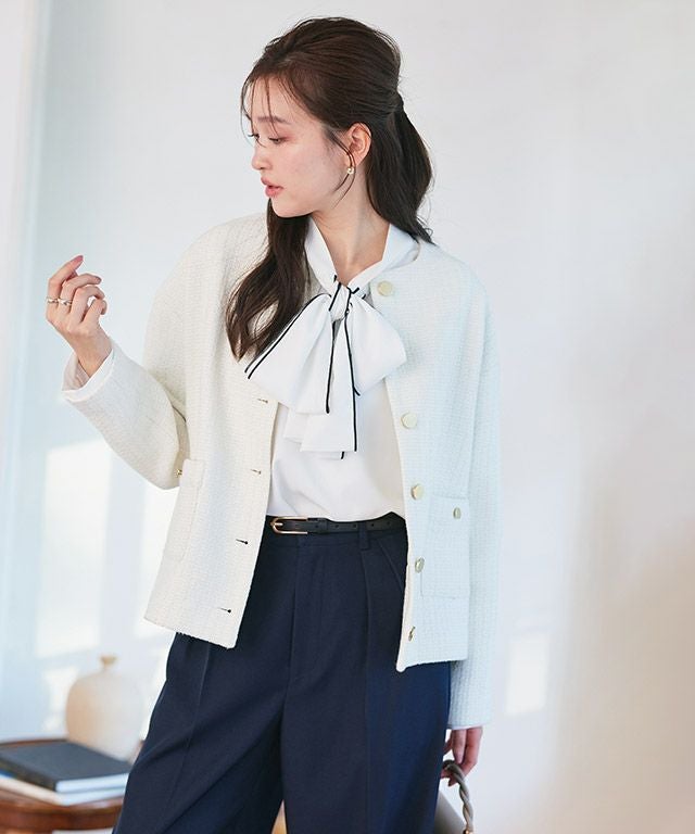 ツイードノーカラージャケット 【スピード配送】 | 【公式】Pierrot