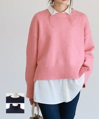 選べる2ネッククロップド丈ニット