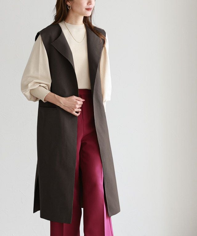 Sheller ［シェリエ］ロングジレコート ウエストベルト付き JACKET – shéller / シェリエ