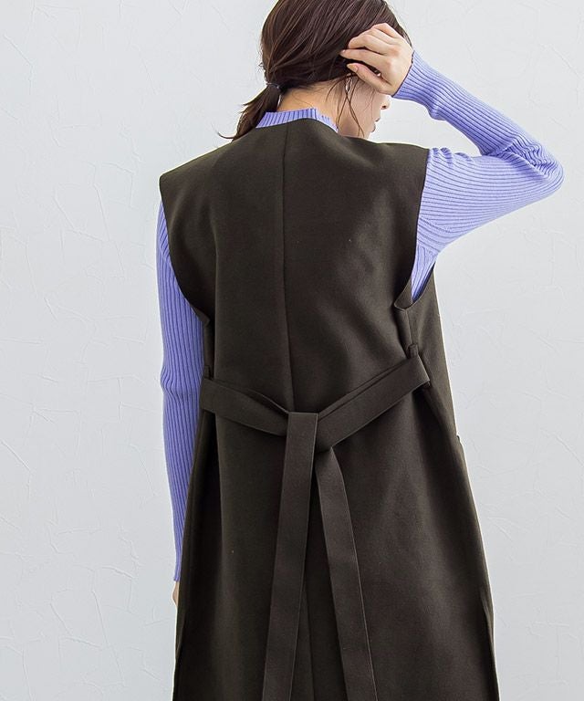 Sheller ［シェリエ］ロングジレコート ウエストベルト付き FOX fur gilet – shéller / シェリエ