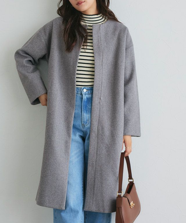 メルトンノーカラーコート【スピード配送】 | 【公式】Pierrot（ピエロ