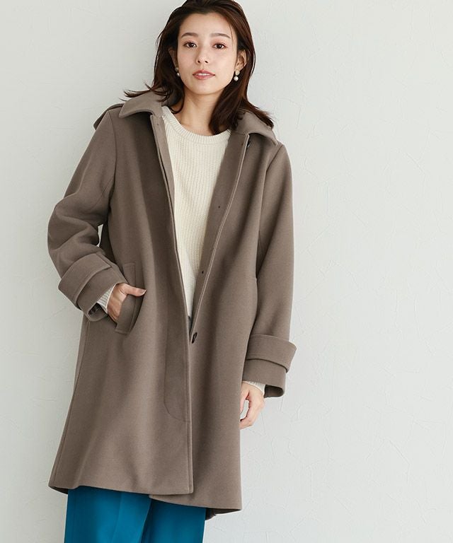 フード付きステンカラーコート【スピード配送】 | 【公式】Pierrot