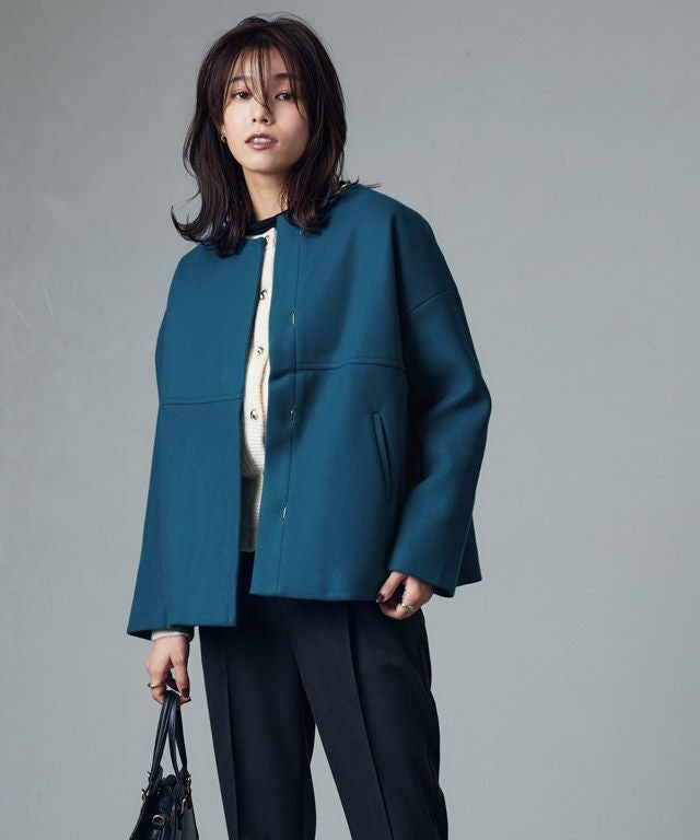 メルトンノーカラーショートコート【スピード配送】 | 【公式】Pierrot